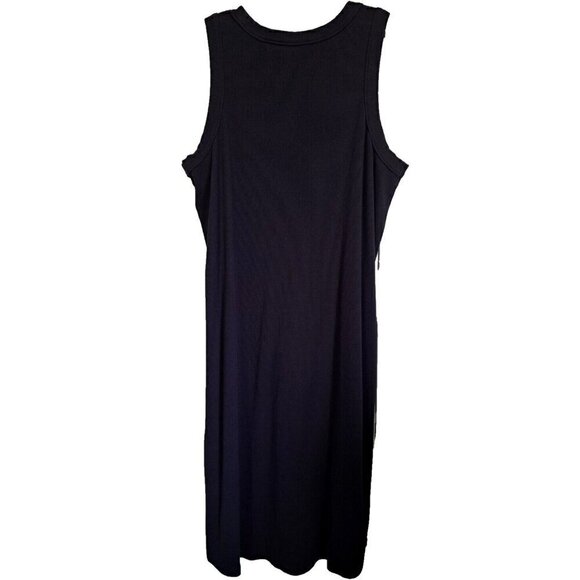 Lands' End Women's XL Black Sleeveless Tank Dress Ribbed Knit NEW - NO TAGS - Picture 3 of 6